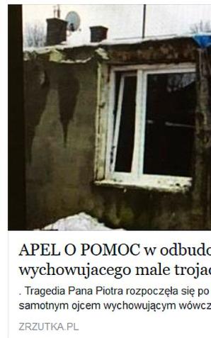 Pilne! APEL O POMOC w odbudowie domu dla ojca samotnie wychowujacego male trojaczki