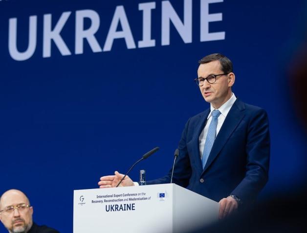 [VIDEO] Premier Mateusz Morawiecki na konferencji w Berlinie: odbudowa Ukrainy musi oznaczać transformację